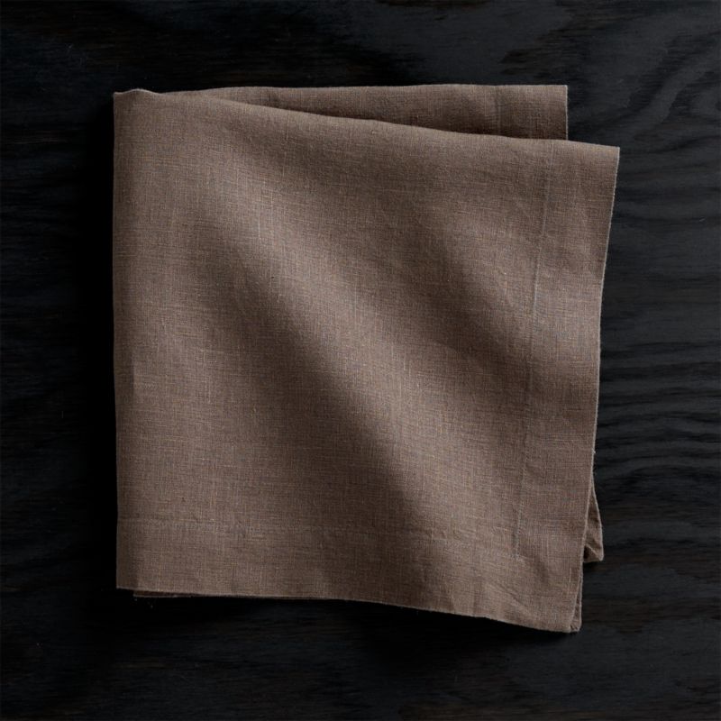 Helena Mocha Linen Napkin + Reviews Crate and Barrel
