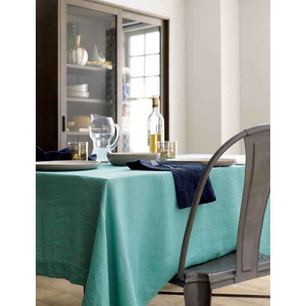 Helena Indigo Linen Dinner Napkin Crate and Barrel
