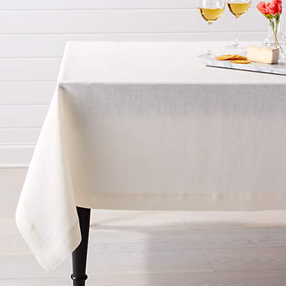 Helena Vanilla Linen Tablecloth 60"x90"