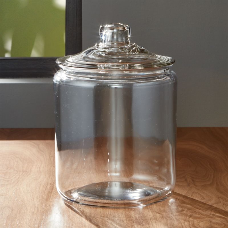 Heritage Hill 128 oz. Glass Jar with Lid + Reviews | Crate and Barrel