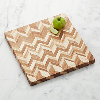 Acacia Cutting Boards Crate And Barrel Herringbone Cutting Board