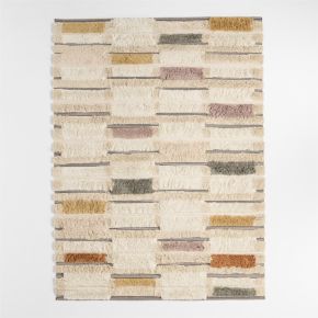 Hi/Low Stripe Wool Blend Kids Area Rug 5'x8'