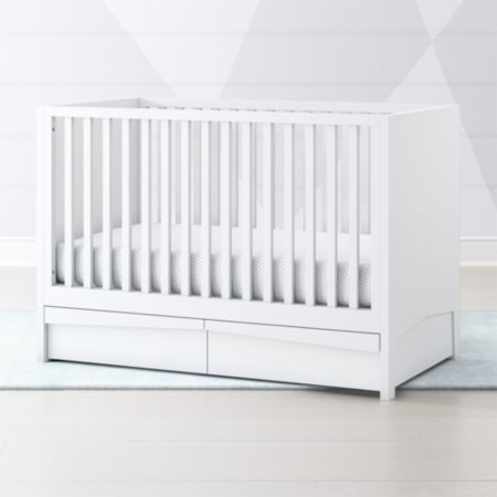 White Hidden Storage Crib Crate And Barrel