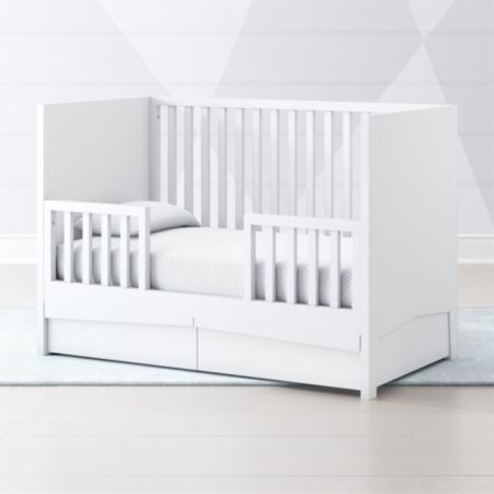 White Hidden Storage Toddler Rail Crate And Barrel