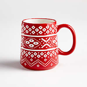 red glass coffee mugs