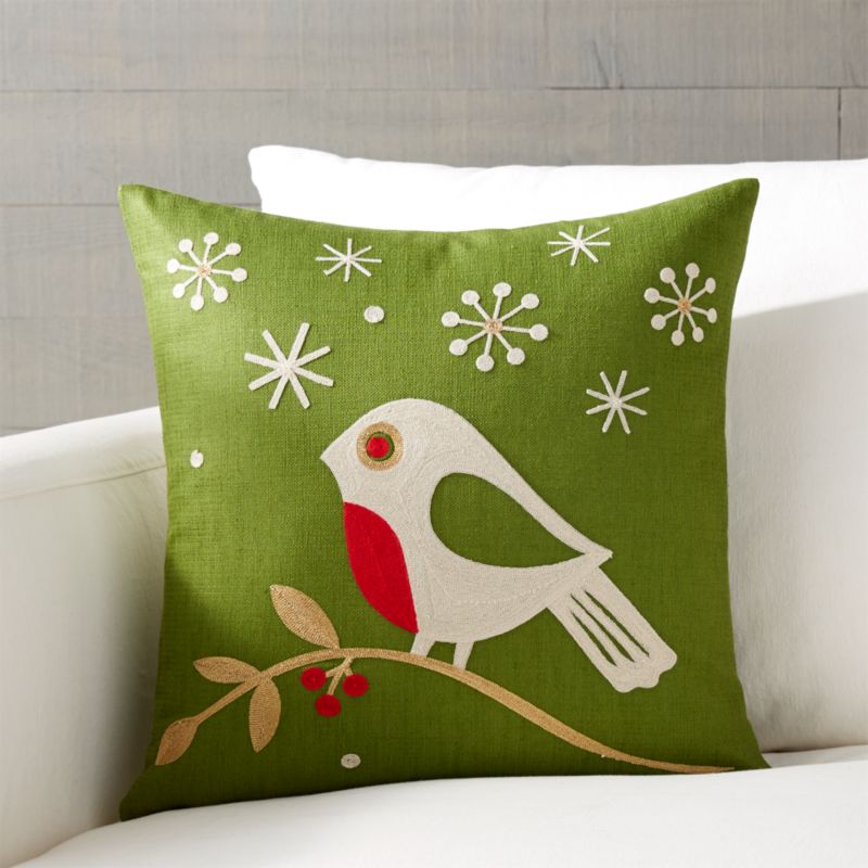 Holiday Dove Pillow with FeatherDown Insert 18" Crate and Barrel