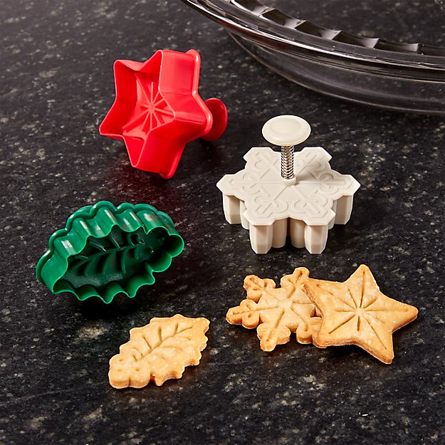 Set of 3 Holiday Pie Crust Cutters Crate and Barrel
