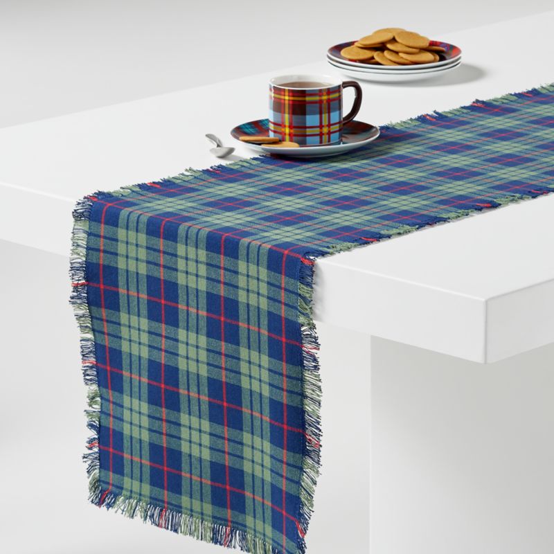 plaid table runner