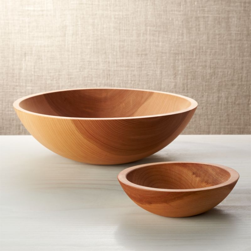 Natural Wood Salad Bowls Crate and Barrel
