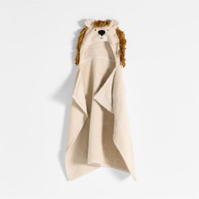 Image of Lion 100% Organic Cotton Hooded Baby Towel