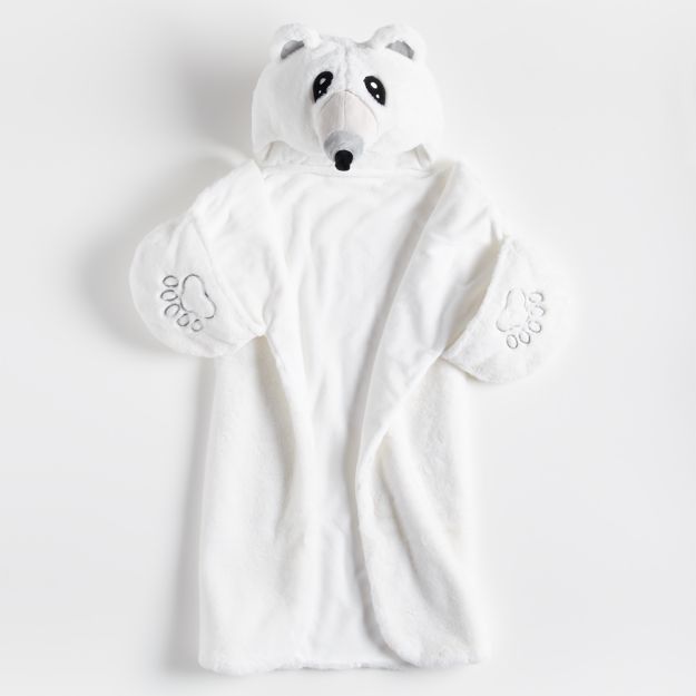 Polar Bear Kids Hooded Blanket | Crate and Barrel