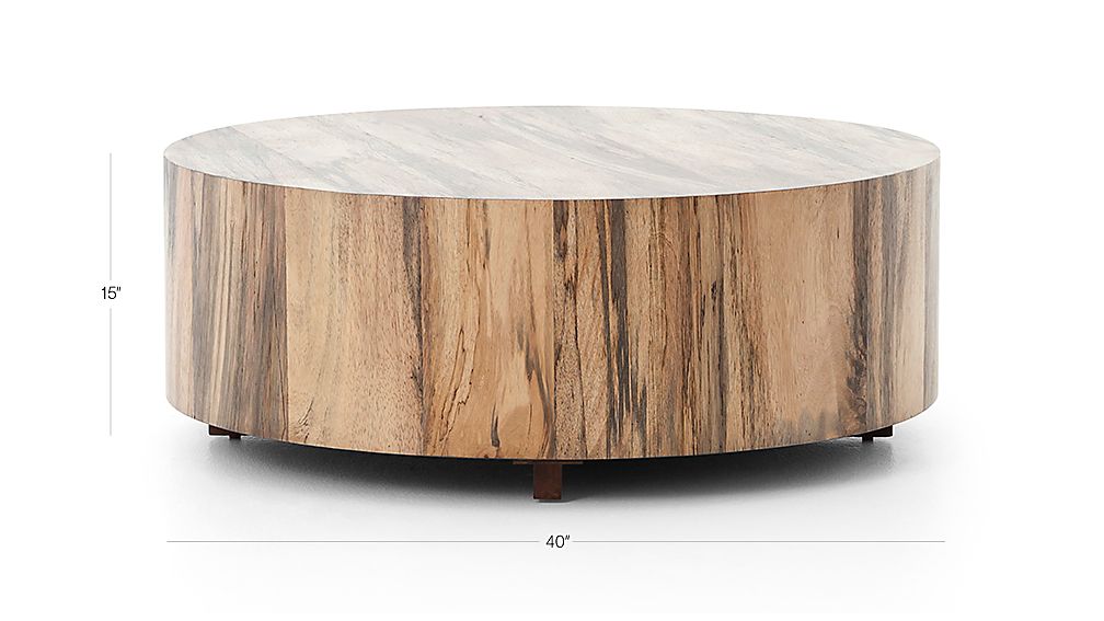 Dillon Spalted Primavera Round Wood Coffee Table + Reviews Crate and