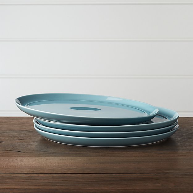 Set of 4 Hue Blue Dinner Plates Crate and Barrel