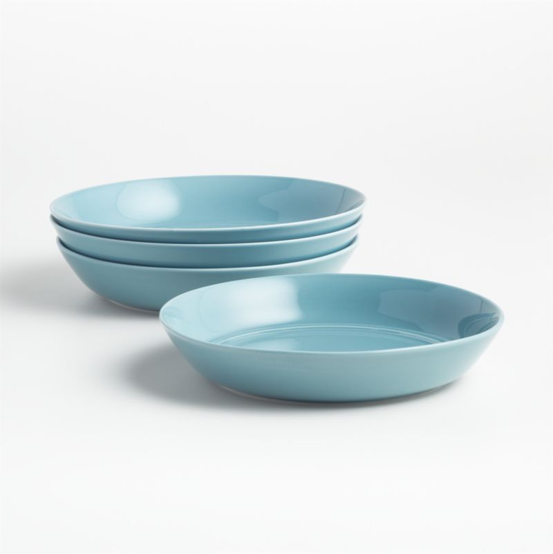 Set of 4 Hue Blue Low Bowls + Reviews | Crate and Barrel