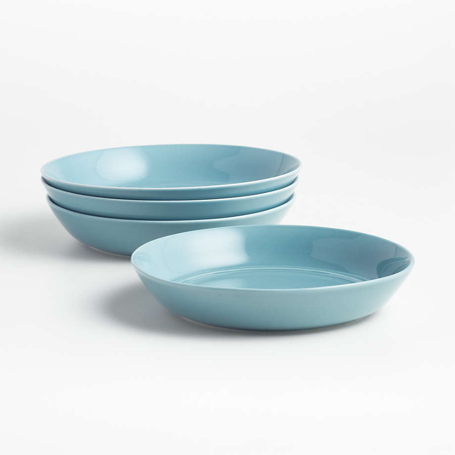 Set of 4 Hue Blue Low Bowls + Reviews Crate and Barrel