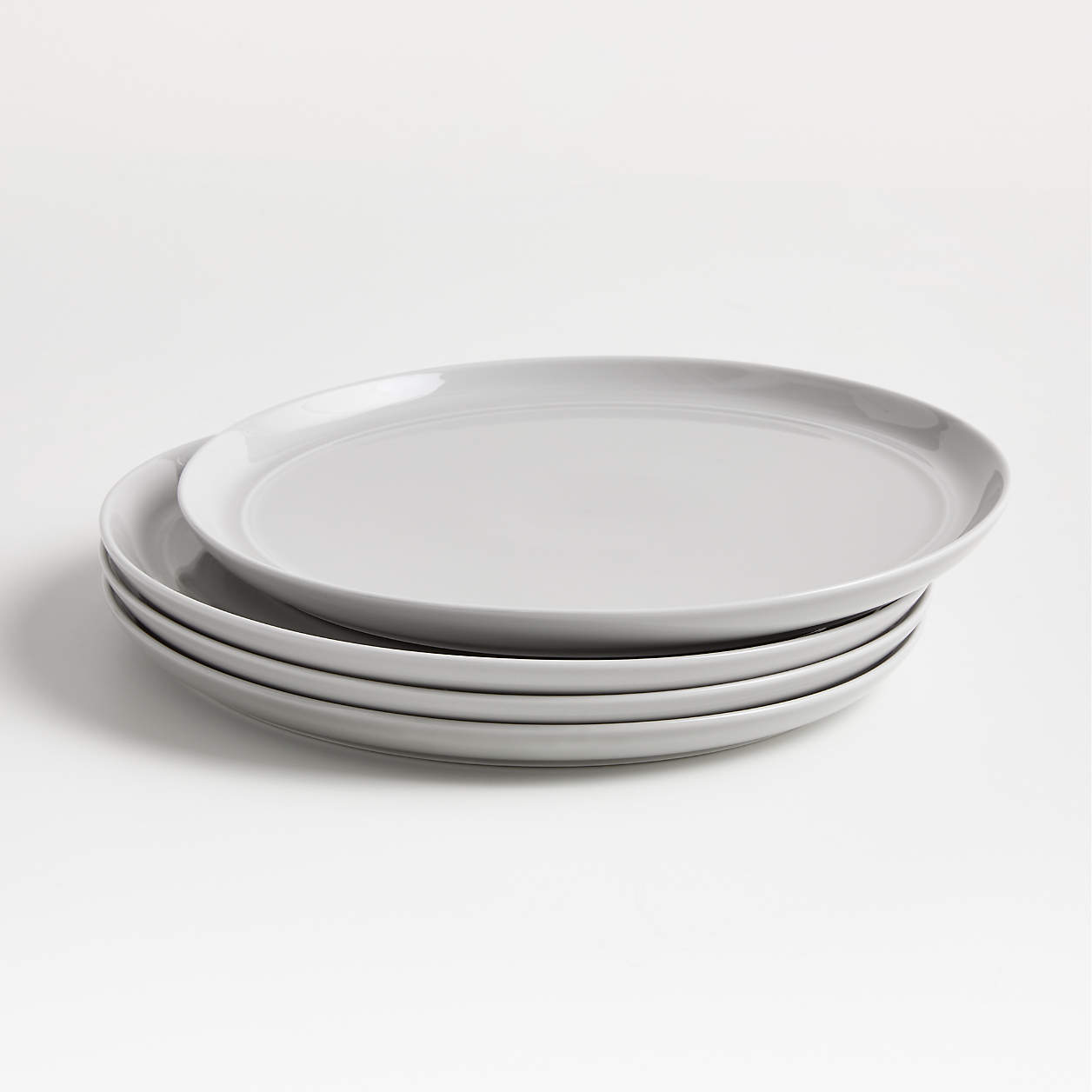 Set of 4 Hue Light Grey Dinner Plates + Reviews | Crate and Barrel