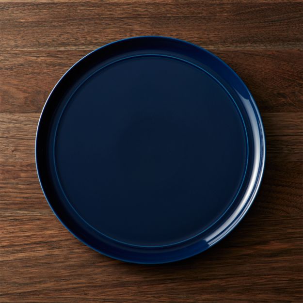 Hue Navy Blue Dinner Plates Set of Four Crate and Barrel