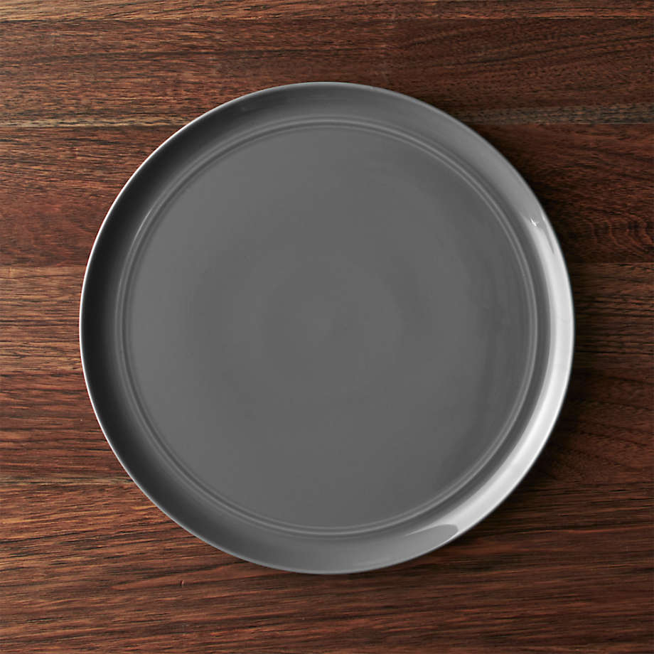 Hue Dark Grey Dinner Plate + Reviews | Crate and Barrel