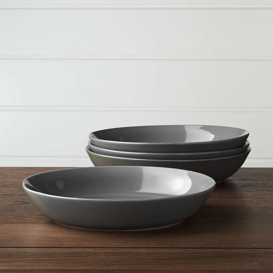 Set of 4 Hue Dark Grey Low Bowls + Reviews | Crate and Barrel