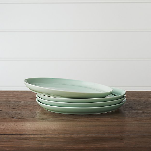 Set of 4 Hue Green Salad Plates Crate and Barrel