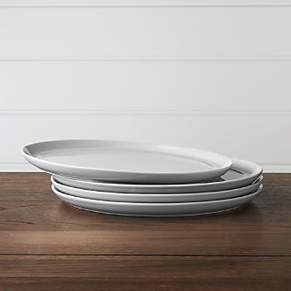 Dinner Plates Square Oval Rectangular Round Crate And Barrel Set Of 4 Hue Light Grey Dinner Plates