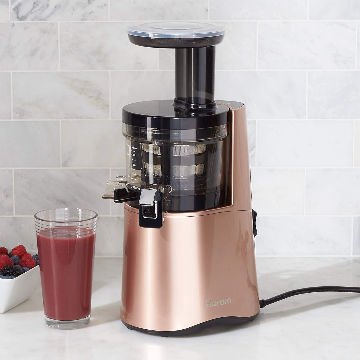 Hurom HAA Rose Gold Slow Juicer + Reviews Crate and Barrel