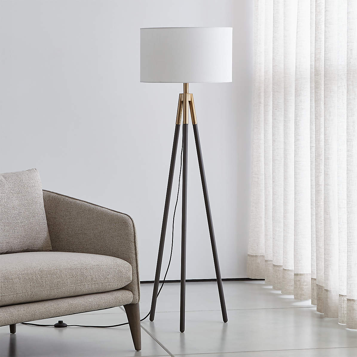 bronze tripod floor lamp