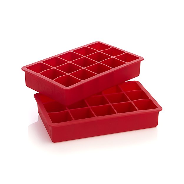 Red Ice Cube Trays Set of Two | Crate and Barrel