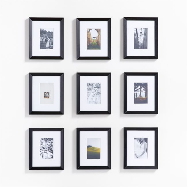 Online Designer Bedroom Icon 9-Piece 4x6 Black Gallery Wall Frame Set
