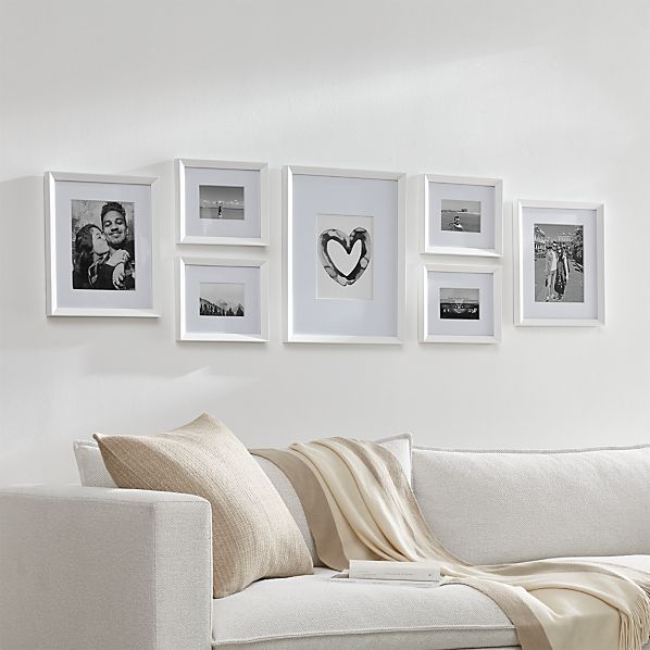 Icon White Frame Gallery Set Of 7 Reviews Crate And Barrel