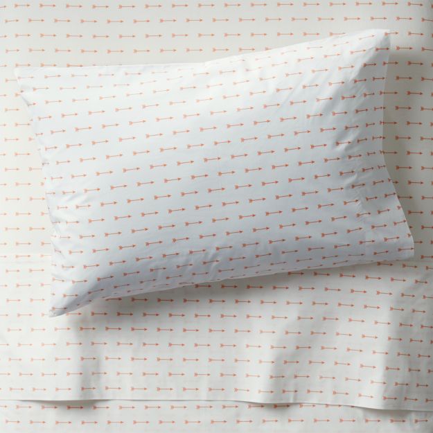 Organic Orange Arrow Twin Sheet Set in Kids Sheet Sets & Shams
