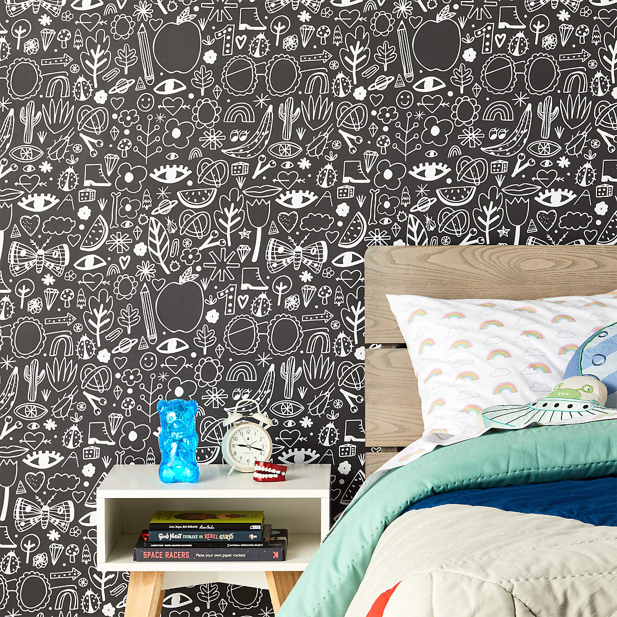 White and Black Icons Removable Wall Decal