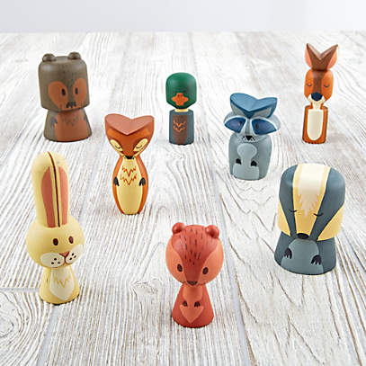 wooden animal toy set