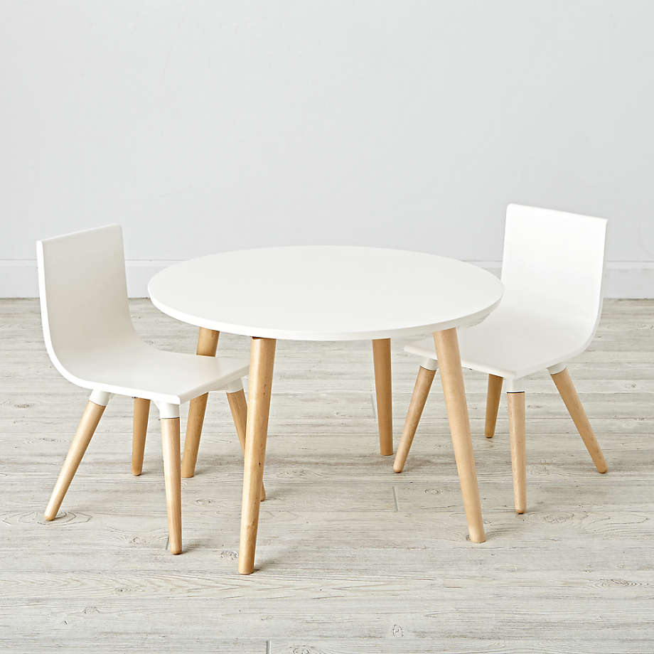 Pint Sized White Toddler Table and Chair Set + Reviews Crate and Barrel