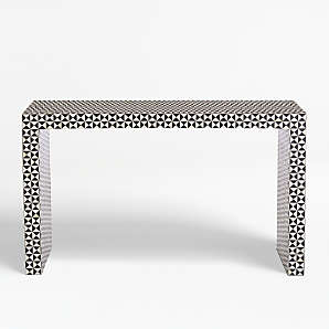 black and white sofa table