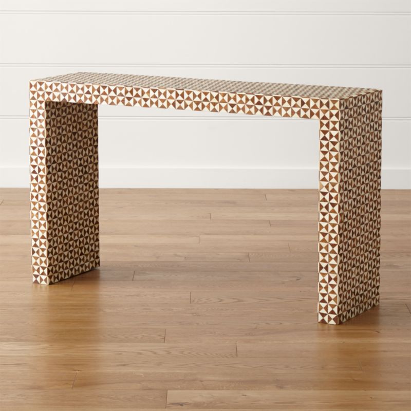 Intarsia Bone Inlay Console Table Crate and Barrel