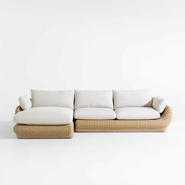 Ipanema Wicker 2-Piece Left-Arm Chaise Outdoor Sectional with Cushions