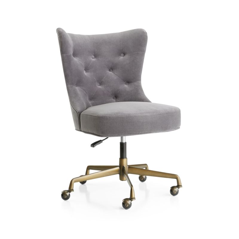 Isla Grey Velvet Office Chair Reviews Crate And Barrel Canada