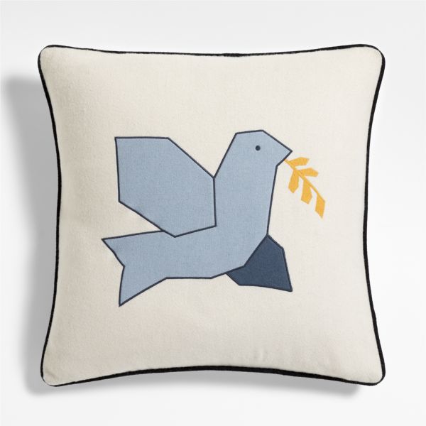 Dove 23x23 Deep Indigo Blue Throw Pillow with Feather Insert by Joan Anderson