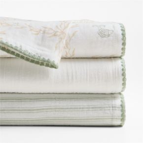 Image of Frankie Seascape Green Baby Swaddle Set by Jake Arnold