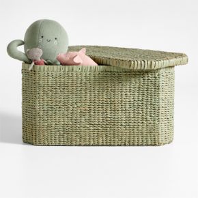 Image of Rudy Rattan Sage Green Kids Toy Bin by Jake Arnold