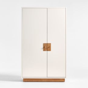 Image of Memoire 42" Ivory High-Gloss Lacquer Kids Storage Armoire Cabinet by Jeremiah Brent