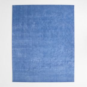 Image of Narrative Marine Blue Wool and Tencel Kids Area Rug 5'x8' by Jeremiah Brent