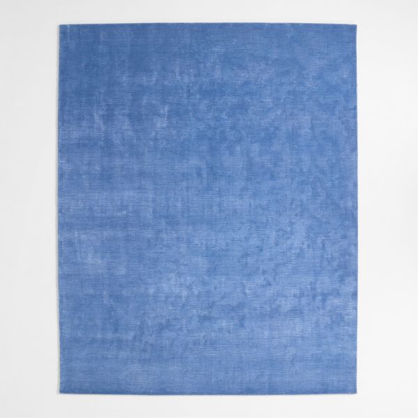 Narrative Marine Blue Wool and Tencel Kids Area Rug 5'x8' by Jeremiah Brent