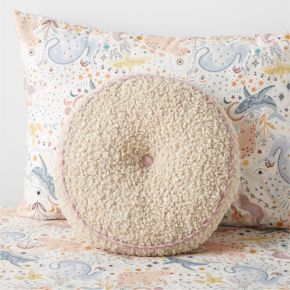 Image of Tucker Sherpa Round Kids Throw Pillow by Jeremiah Brent