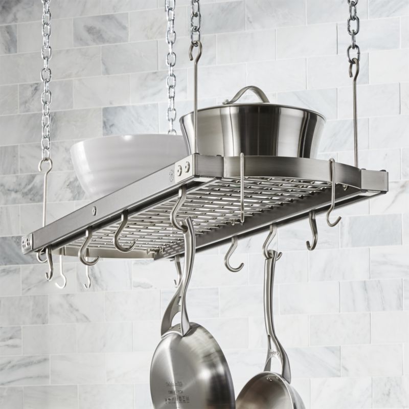 J.K. Adams Large Grey Ceiling Pot Rack + Reviews | Crate and Barrel