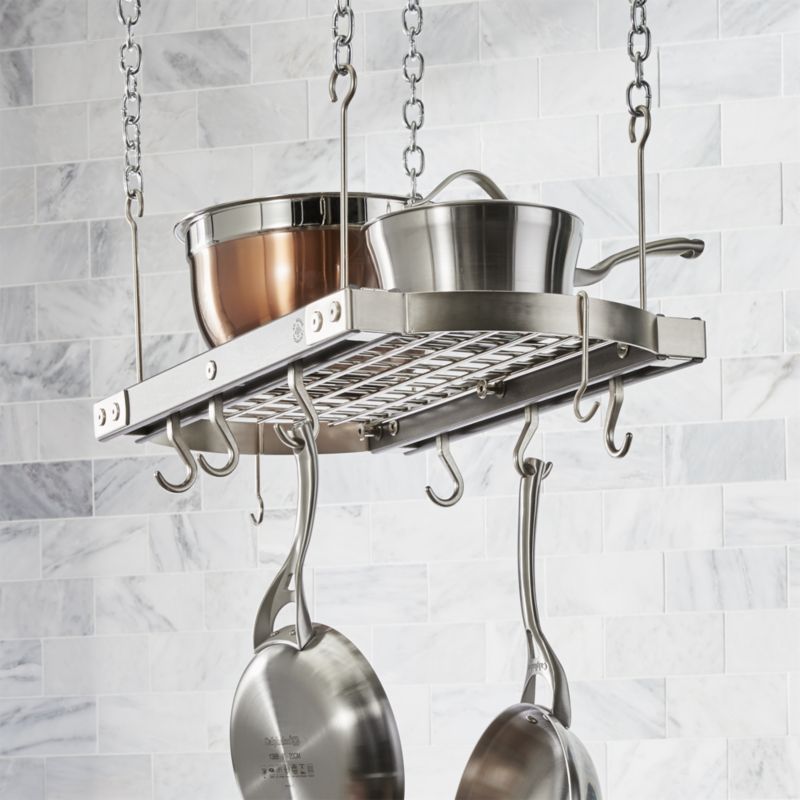 J K Adams Small Grey Ceiling Pot Rack