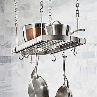 Pot Racks Hanging Wall Mounted Stand Crate And Barrel J K Adams Small Grey Ceiling Pot Rack