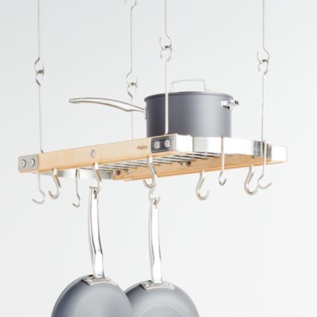 J K Adams 24 Maple Oval Hanging Pot Rack Crate And Barrel