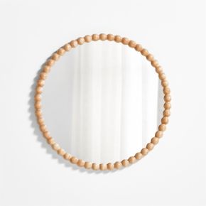 Image of Jenny Lind Maple Wood 30" Round Kids Wall Mirror